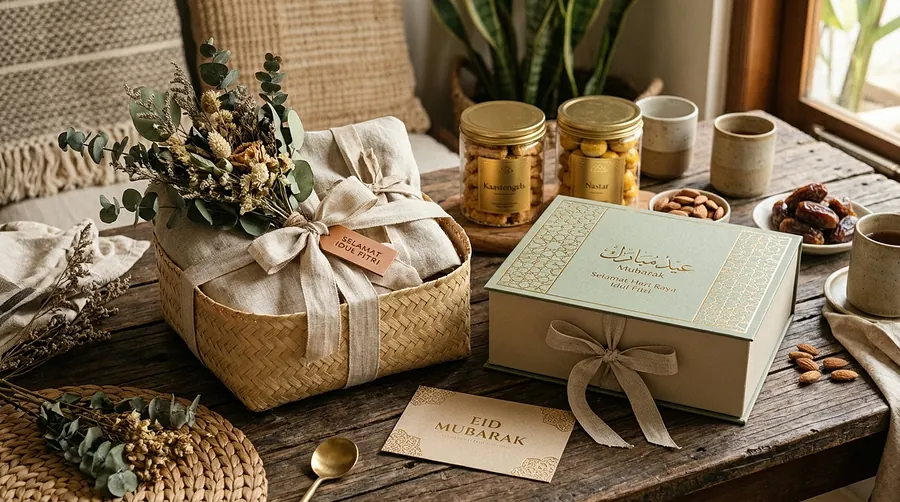 Inspirasi Kemasan Hampers Lebaran Ramah Lingkungan Anyaman Bambu dan Hardbox Earthy